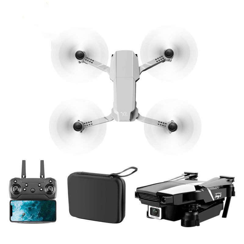 Dron plegable con control remoto y cámara dual 4K.